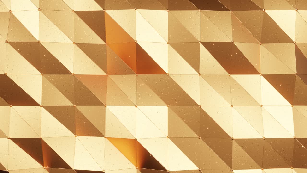 3D render of Golden polygon surface animation in loop