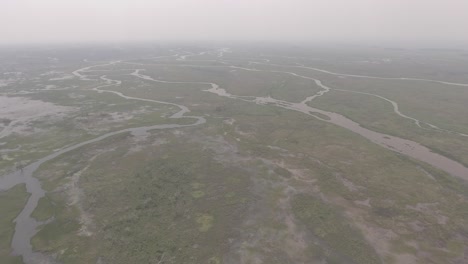 Vista-Aérea-De-Los-Afluentes-Del-Río-En-Brasil