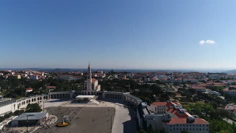 Aerial-view-of-Sanctuary-of-Fatima,-Portugal