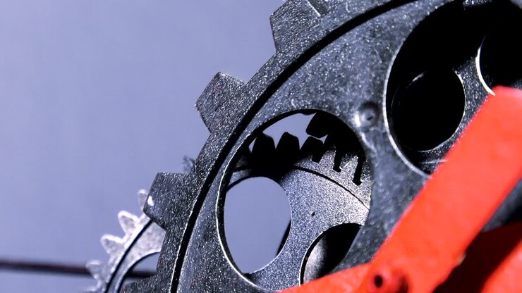Grunge astratto, ingranaggi di orologio sporchi e arrugginiti. Concetto industriale e aziendale
