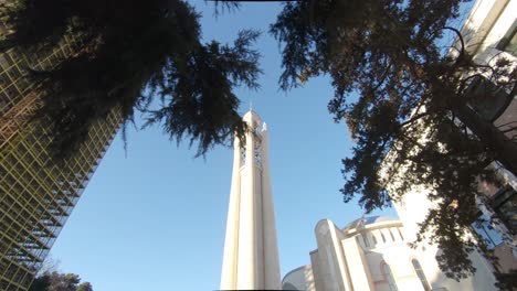 bell tower of the resurrection cathedral, orthodox church, tirana, albania