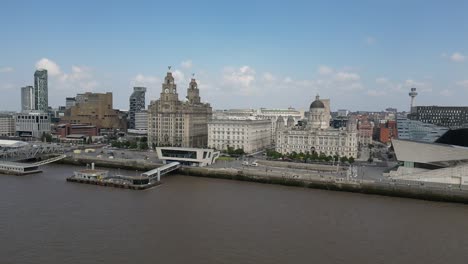 liverpool skyline in the sunshine