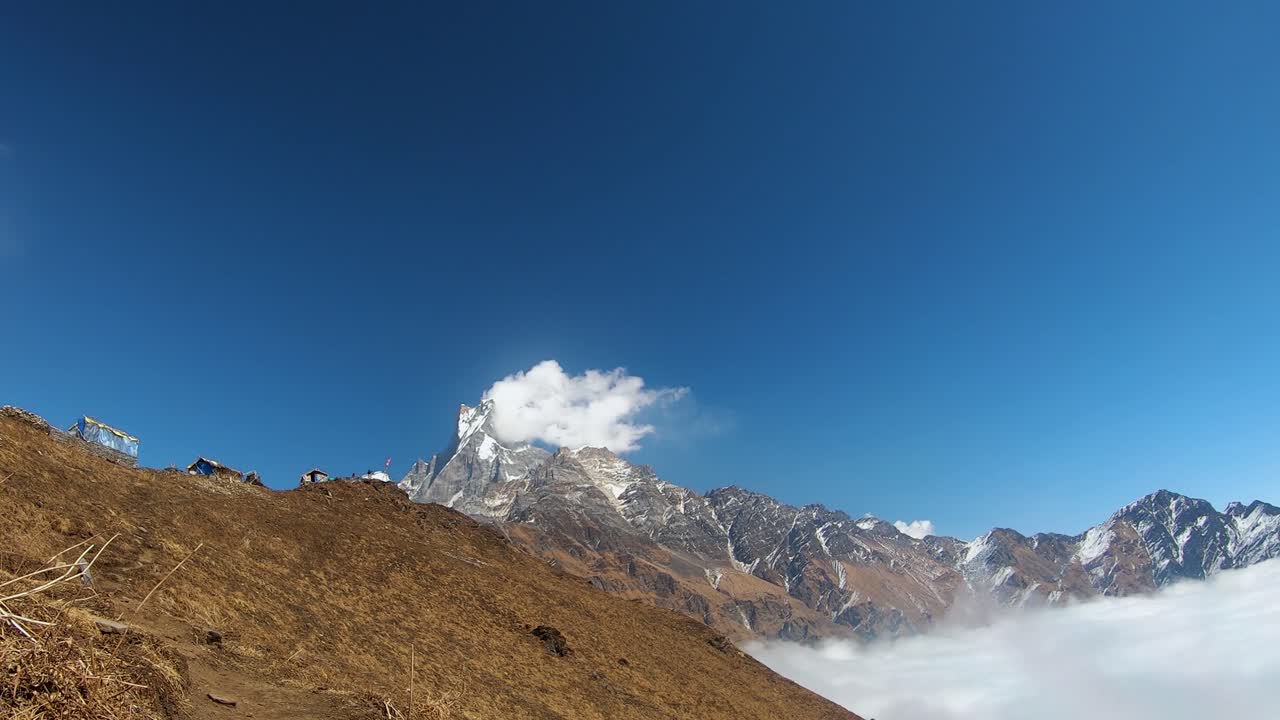landscape view of Mountain Machhapuchre in Kaski, Nepal.