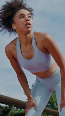 woman resting after workout