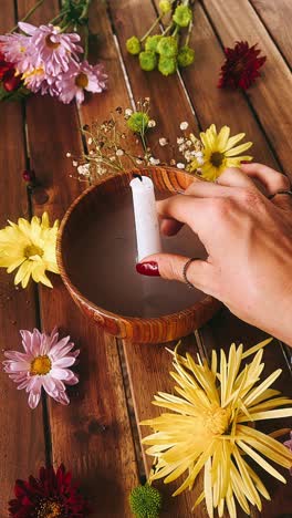 candle and flowers ritual