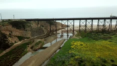 pushing in coastline drone shot