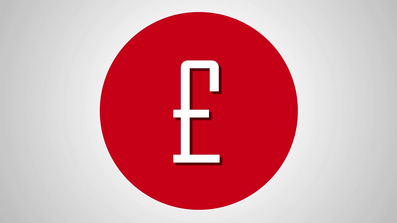 animación de cambio de dinero, concepto de comercio internacional, dólares libras euros bucle rojo