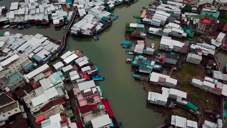 aerial view of tai o village in hong kong