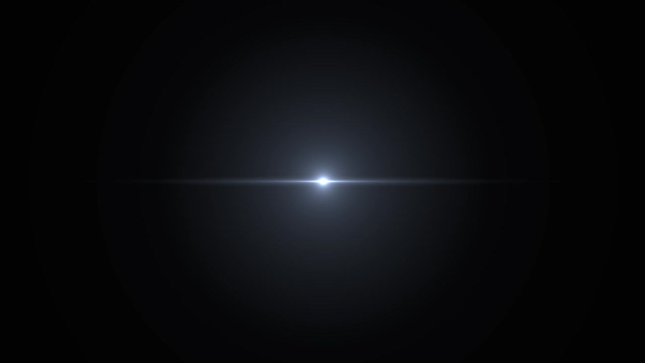 Abstract loop center glow blue star optical shine light lens flares flickering animation on black