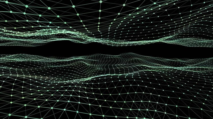 Animazione a plesso luminosa simboleggia la sicurezza online globale e l'identità
