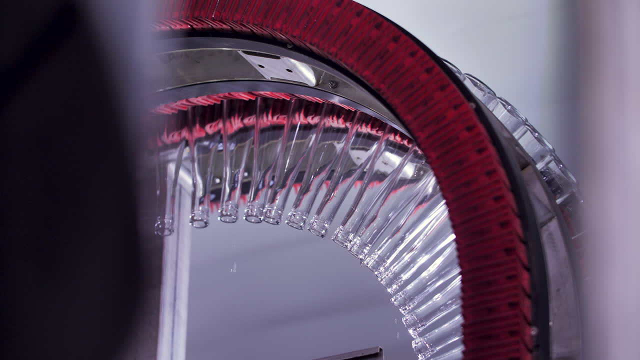 очистка мокрых бутылок в машине для сушки бутылок