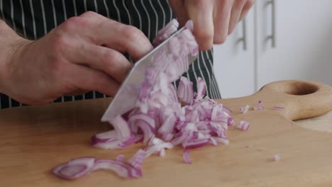 tomates de cebolla de chef en un tablero disparado a 100 fps 2