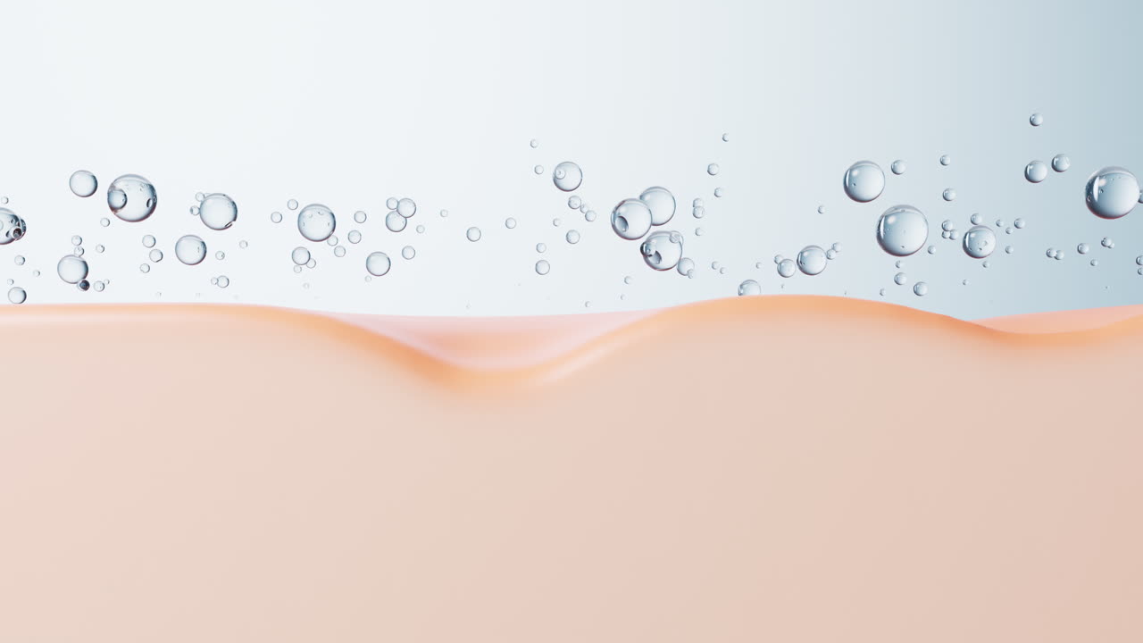 Cleaning the skin with water liquid bubbles, 3d rendering.
