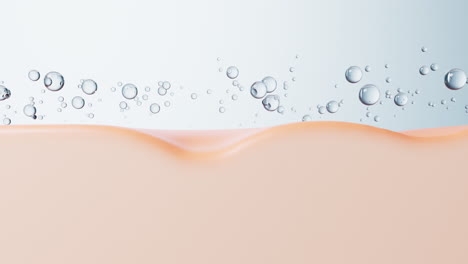 cleaning the skin with water liquid bubbles, 3d rendering.