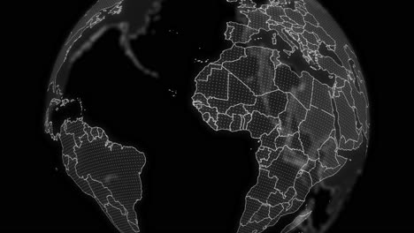 Liberia-Country-alpha-for-editing-Data-analysis-Technology-Globe-rotating,-Cinematic-video-showcases-a-digital-globe-rotating,-zooming-in-on-Liberia-country-alpha-for-editing-template