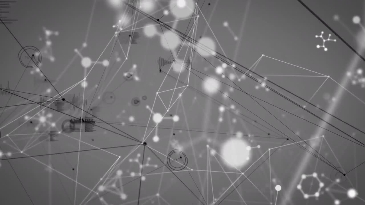 animación del procesamiento de datos y red de conexiones