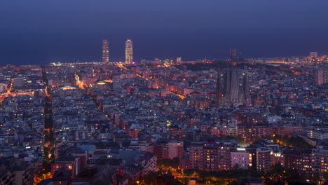 timelapse of barcelona seen from the turó de la rovira or bunkers del carmel