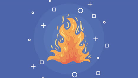 animación de la naturaleza que quema la llama del fuego