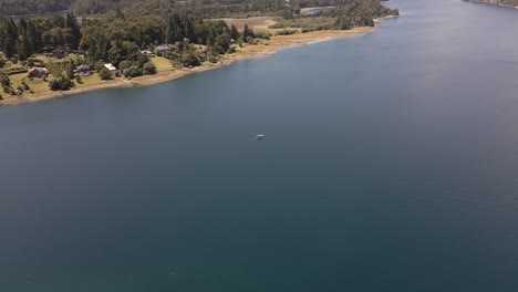 aerial view of a serene lake in patagonia, chile