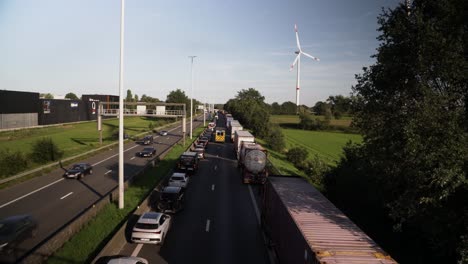 ambulance rush to accident scene on belgium highway, static view