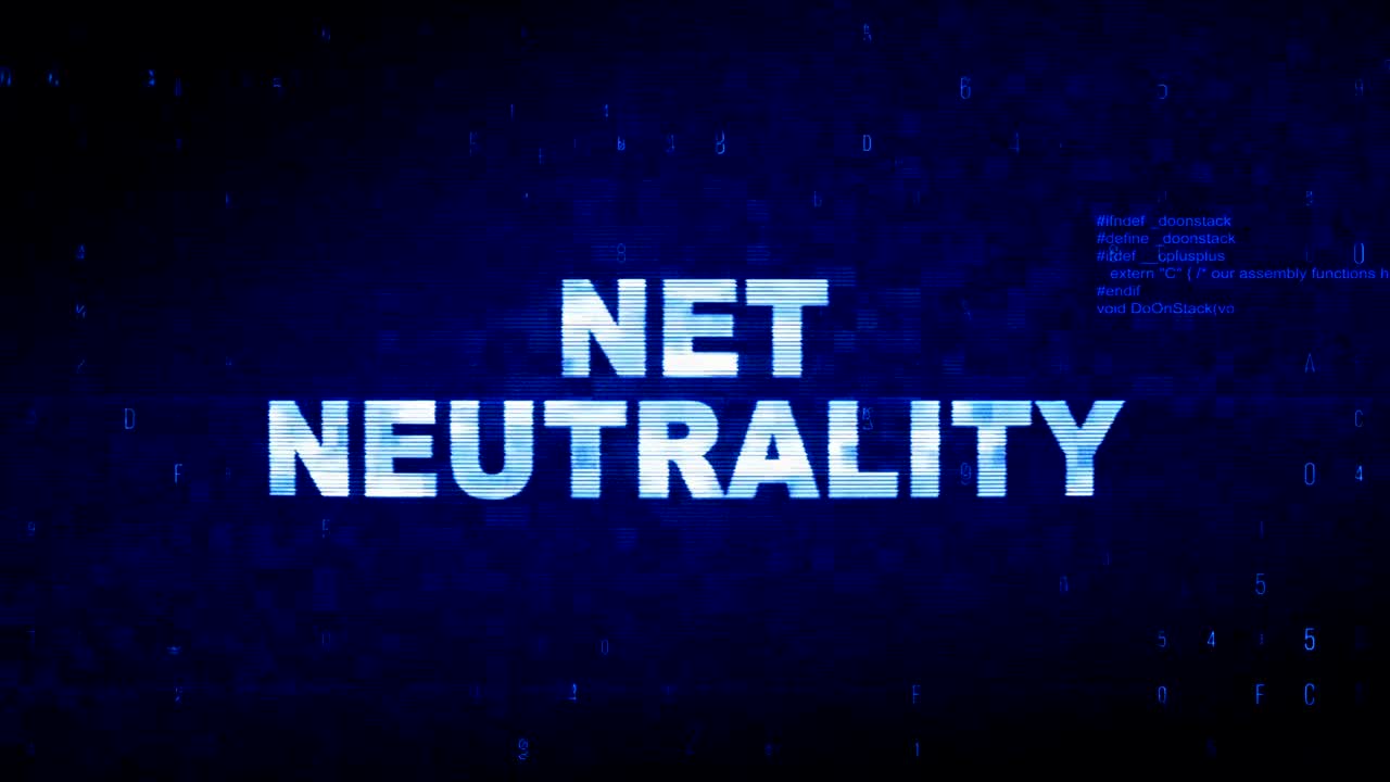 네트 중립성 텍스트 디지털 노이즈 트위치 글리치 왜곡 효과 오류 애니메이션