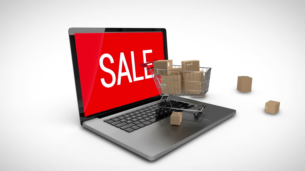 cajas que caen en el carrito