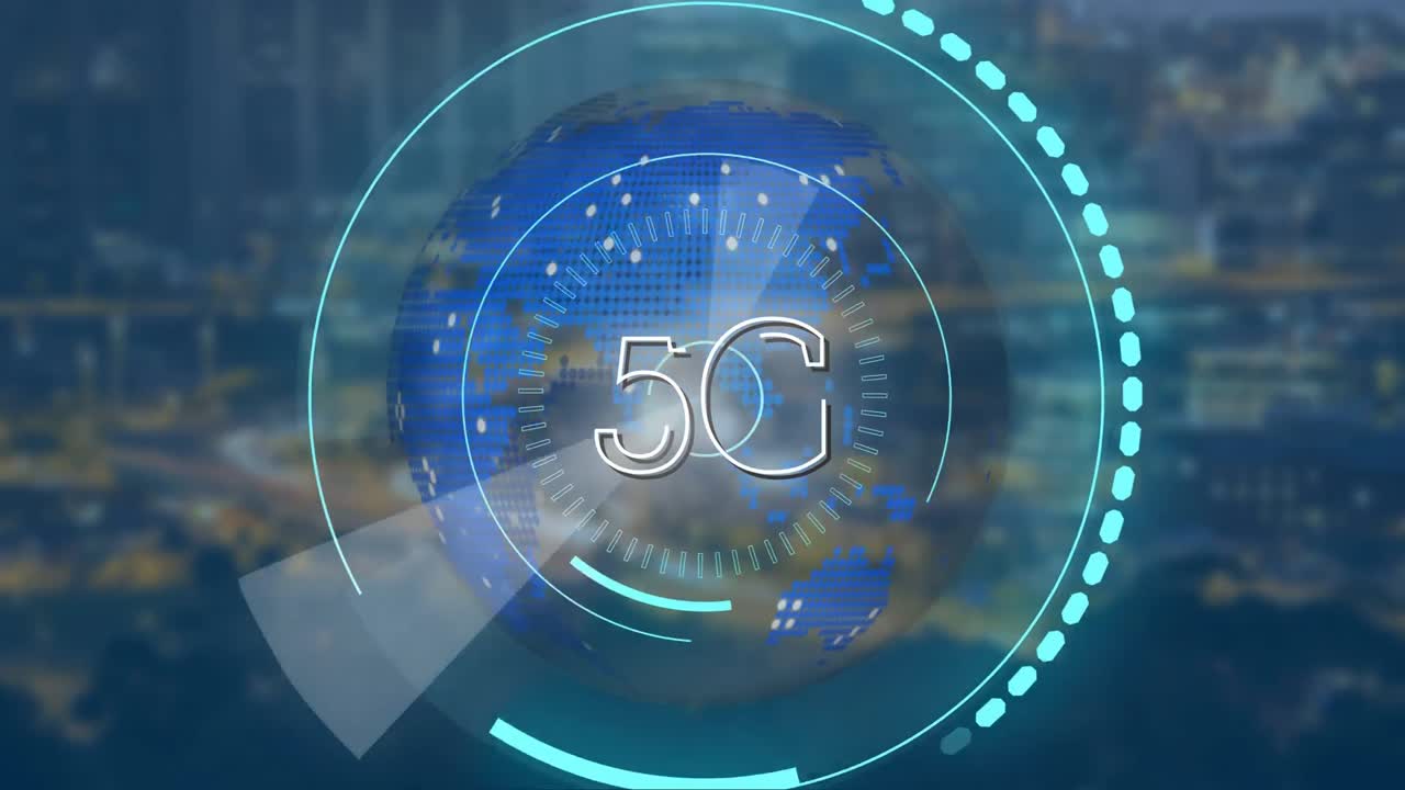 5g visualizzato su un globo rotante