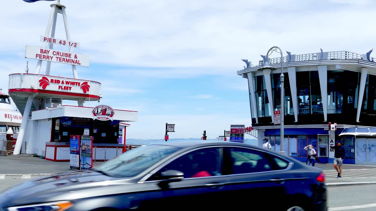 Sightseeing Tour boat ferries stand empty at the pier as lockdown keeps tourist away