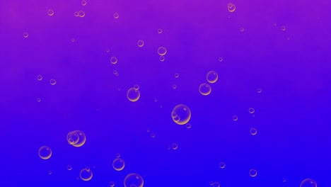 animación 3d de burbujas líquidas que se elevan a través del océano agua gráficos de movimiento fondo bebida soda efecto visual partículas de jabón arte digital aceite púrpura azul