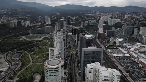 hyperlapse aerial of the city of mexico as seen from santa fe business districts