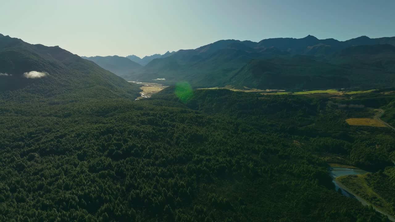 Serene view of Eglinton Valley and River in New Zealand's wilderness