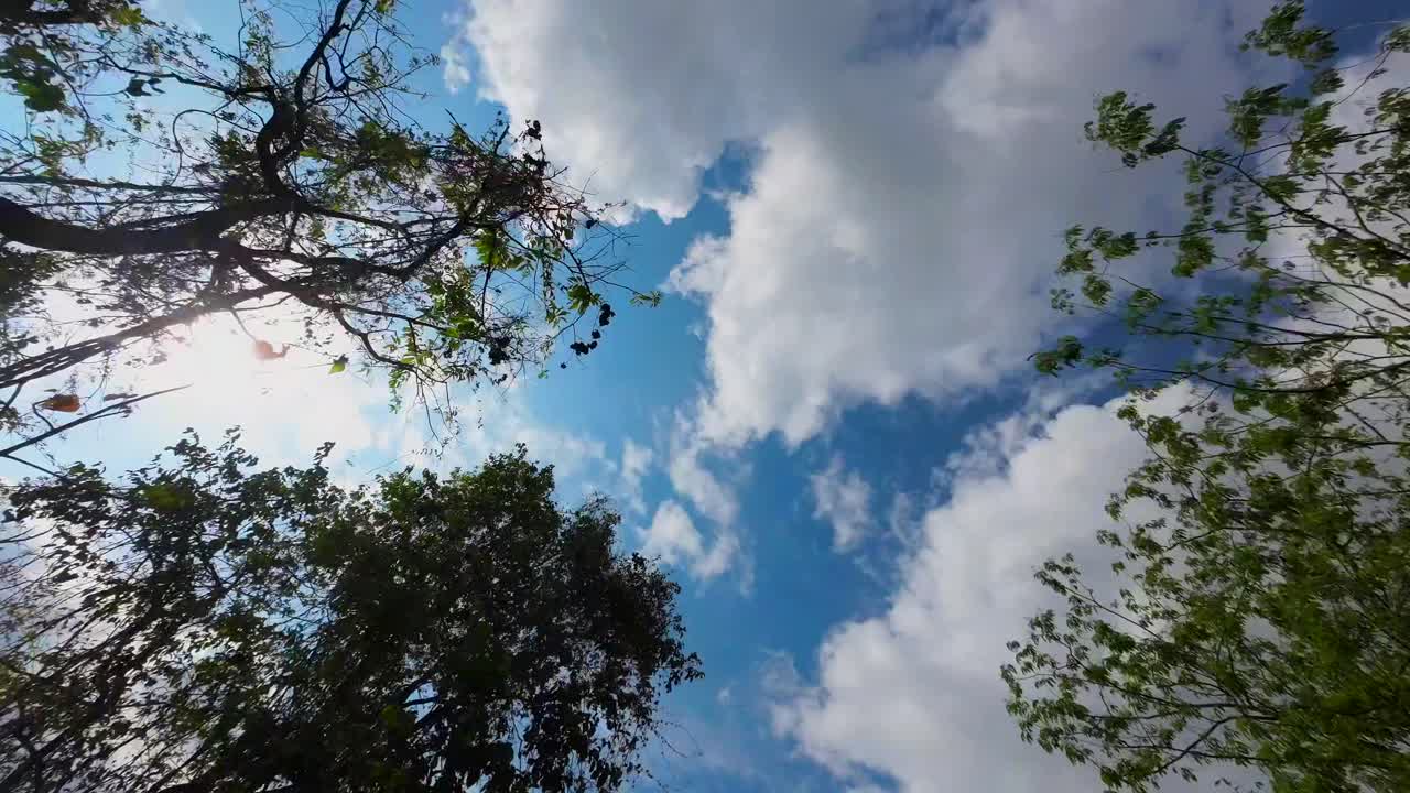 마을 도로에서 자전거 타기 말라반 하늘 전망