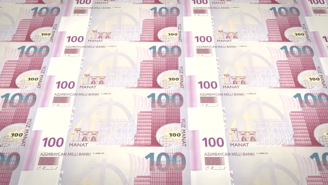 Azerbaycan yüz manatlık banknotları, nakit para, döngü