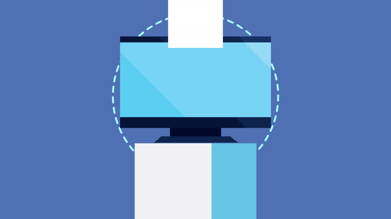 종이 문서 애니메이션을 가진 데스크