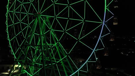 drone close-up: colorful ascent of the newest ferris wheel at aztlan parque urbano, chapultepec