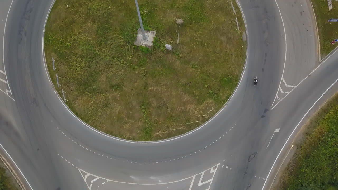 Aerial View of Roundabouts and Roads