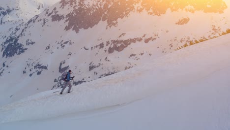 winter hiking in the mountains