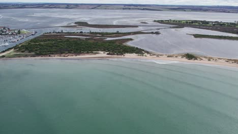 aerial view of the queenscliff cruising yacht club on swan island