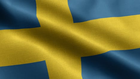 closeup waving loop 4k national flag of sweden