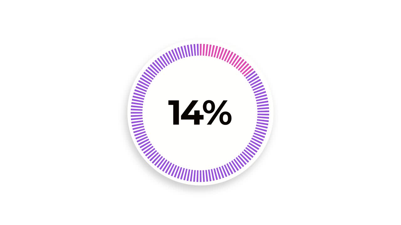 Infographics Circular Graph Animation Counting 0 to 100 Percentage. Loading pink circle animation. 4K