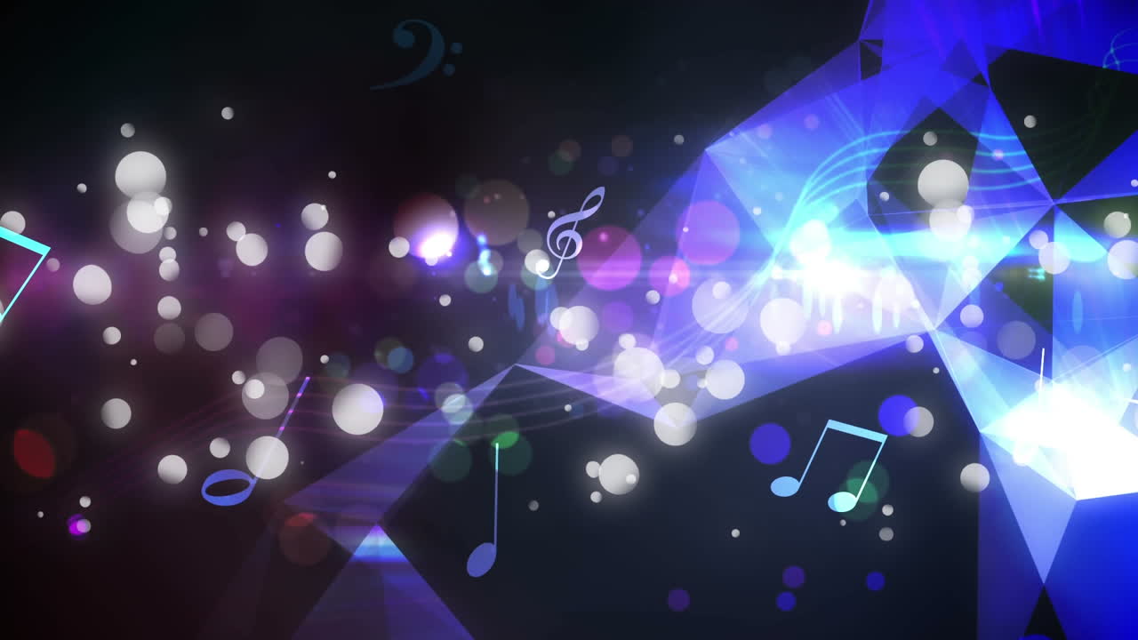 음악 노트와 보케 빛 효과