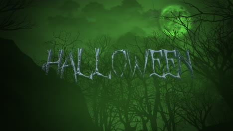 Halloween-Con-Luna-Verde-Y-Bosque-Místico