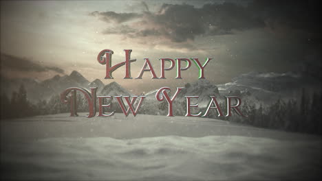 Happy-New-Year-text-with-mountains-and-snowing-landscape