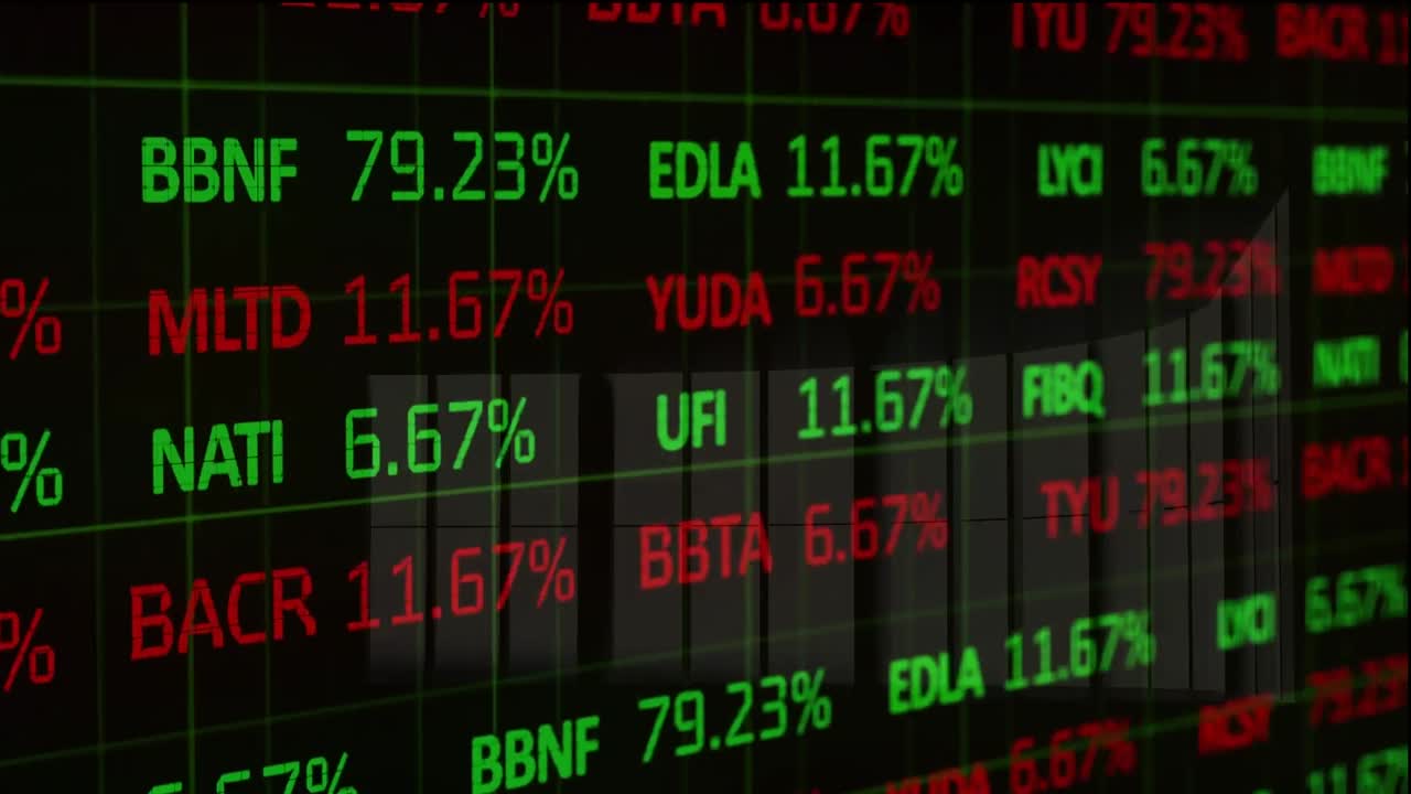 Animazione del mercato azionario su finestra