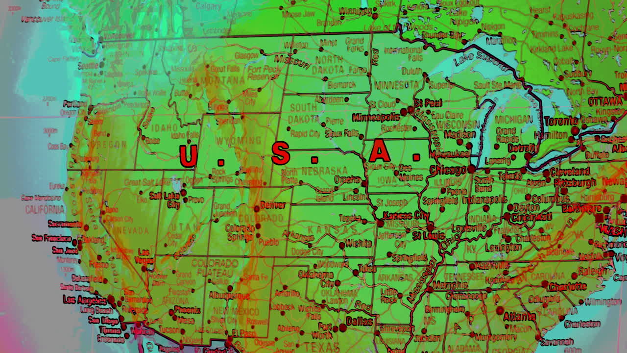 Detailed Map of the United States of America