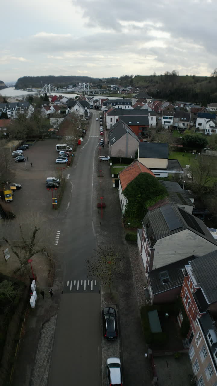 Panoramic aerial view of Maastricht township in Belgium