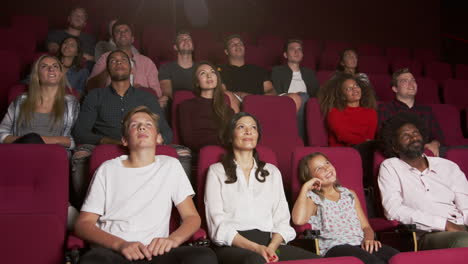 audience in cinema watching film shot on r3d