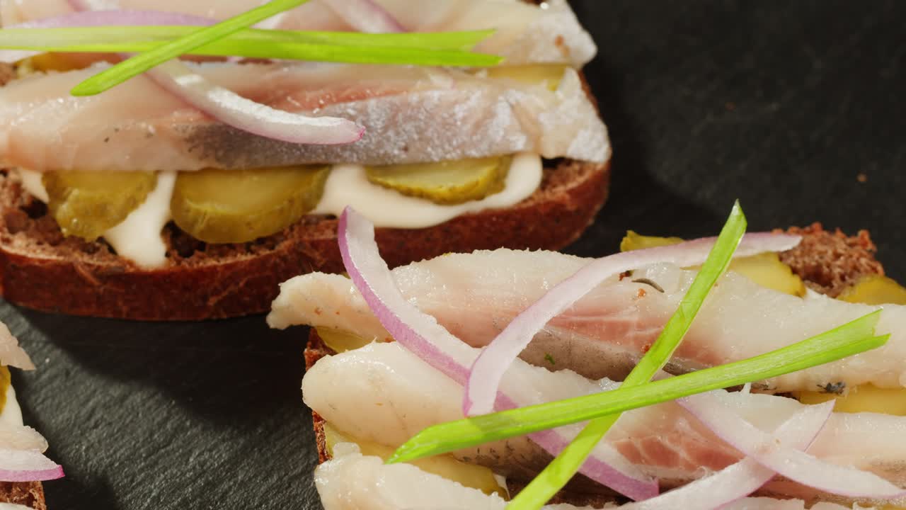 Appetizing Fish Sandwiches with Pickles and Onions