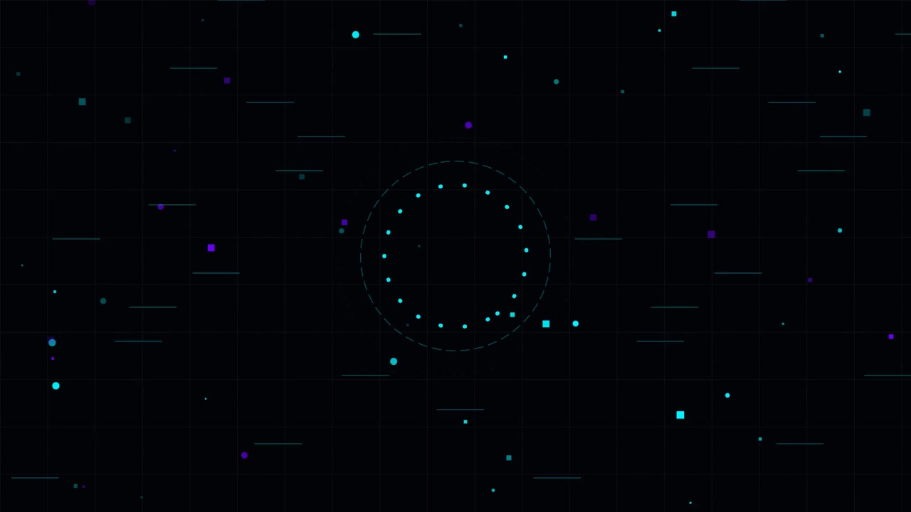 Abstract Digital HUD Interface with Pulsing Circular Data Elements