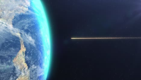 earth approached by a space object